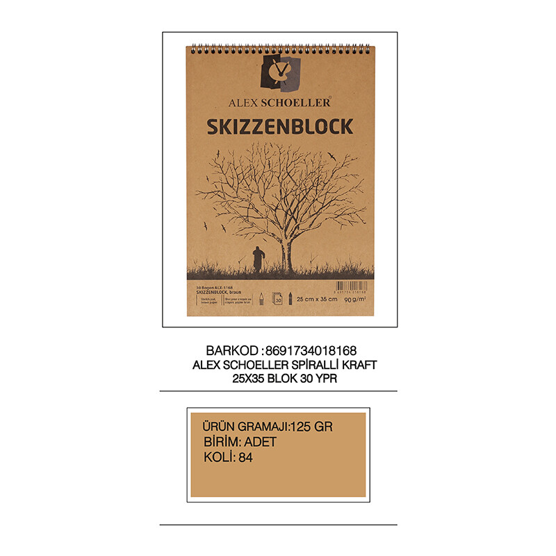 ALEX ALX-1168 SPR KRAFT RESİM DEF 25X35 30YP - 1