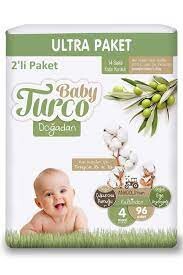 Baby Turco Çocuk Bezi 4 Lü Ultra Pkt No:4 96Lı*2 - 1