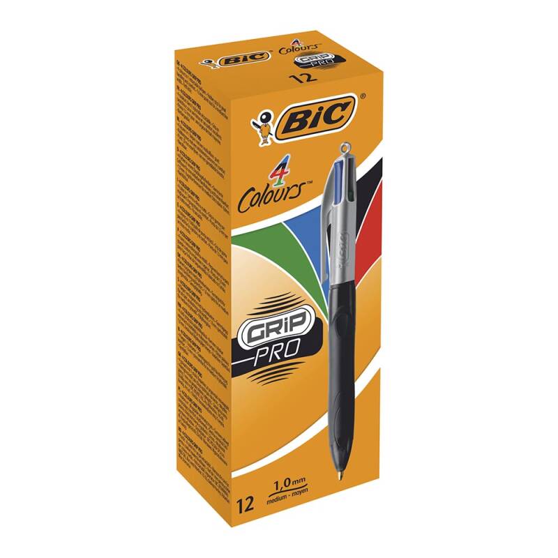 BİC 4 COLOURS GRIP PRO TÜKENMEZ KAL 12Lİ 8922931 - 1