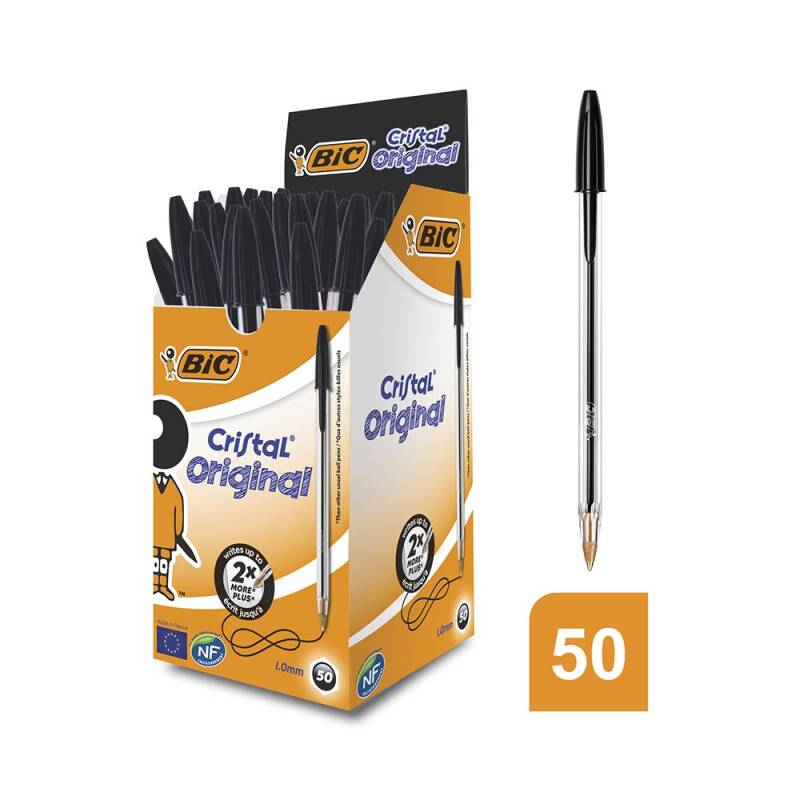 Bic Cristal Medium Tükenmez Kalem Siyah 50li 847897/8373632 - 1