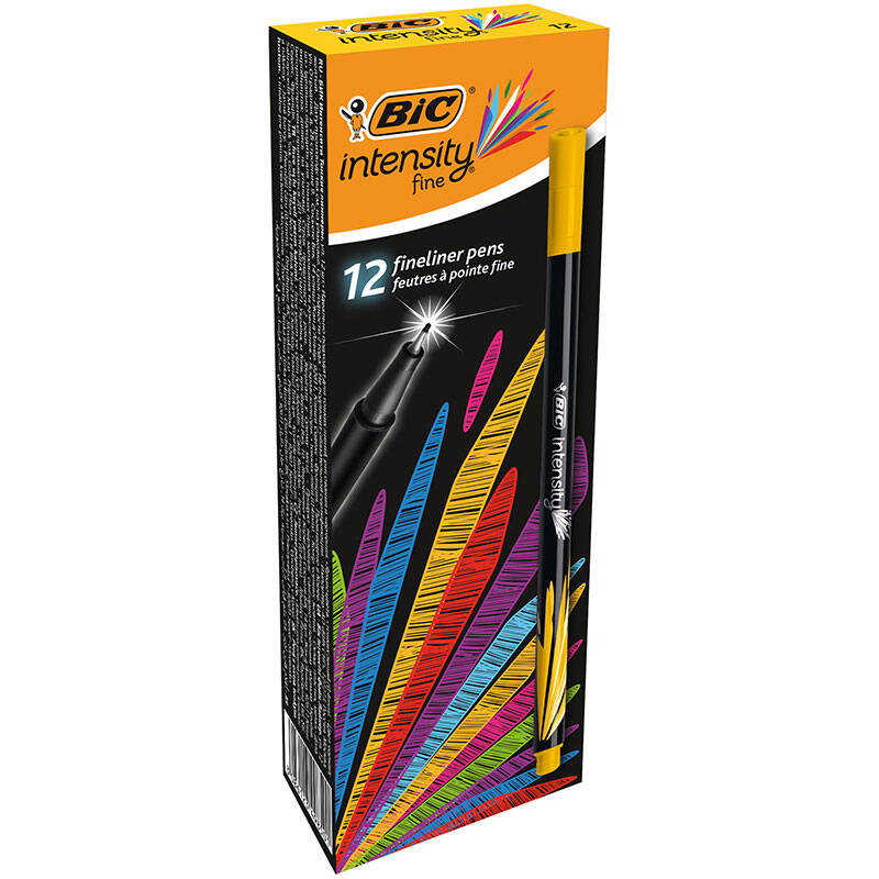 BİC INTENSITY FINE LINER SARI 12Lİ KT 950462 - 1