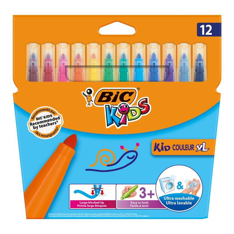 BİC KID COULEUR XL KEÇELİ BOYA KALEMİ 12Lİ 8289662 - 1