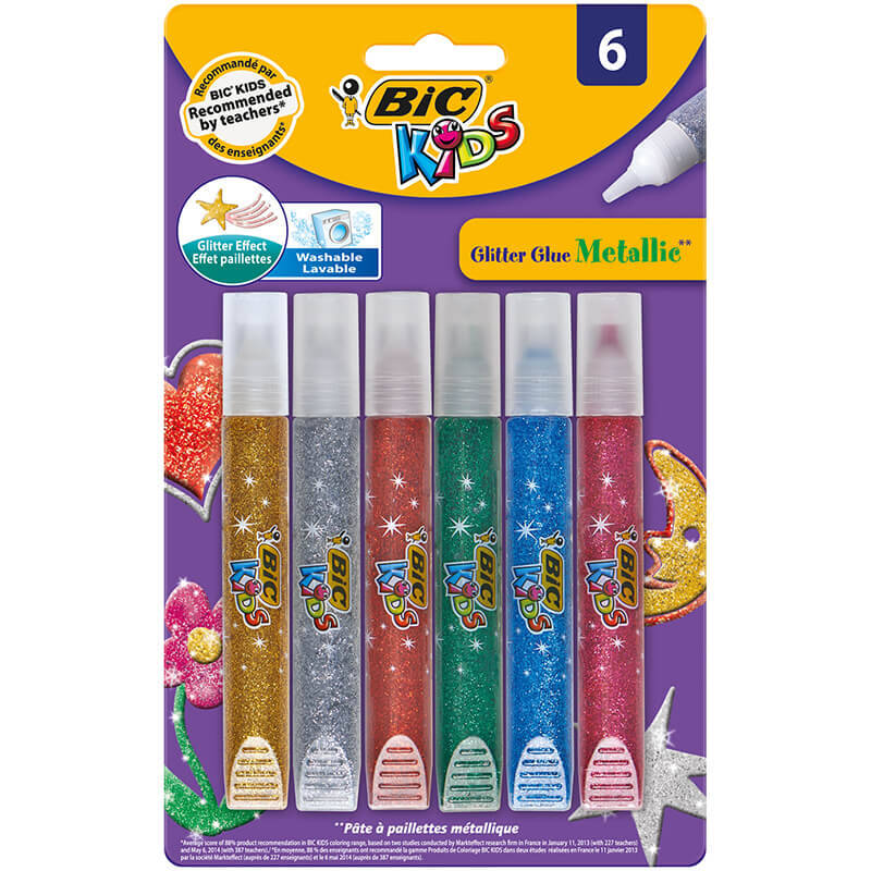 Bic Kids Glitter Glue Metalic 6'lı Simli Yapıştırıcı - 1