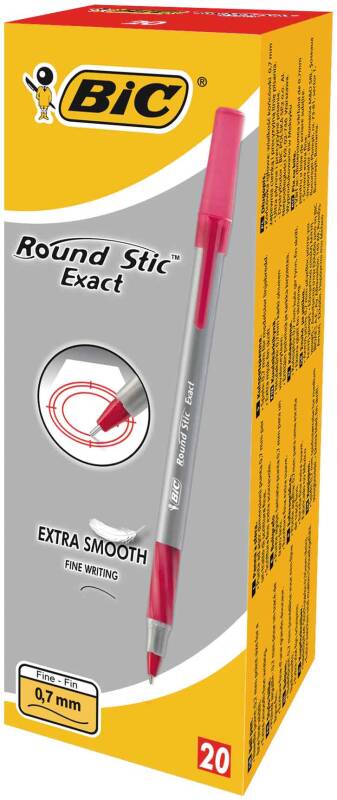 BİC ROUND STIC EXACT TÜKENMEZ KAL 20Lİ KIRMIZI 920390 - 1