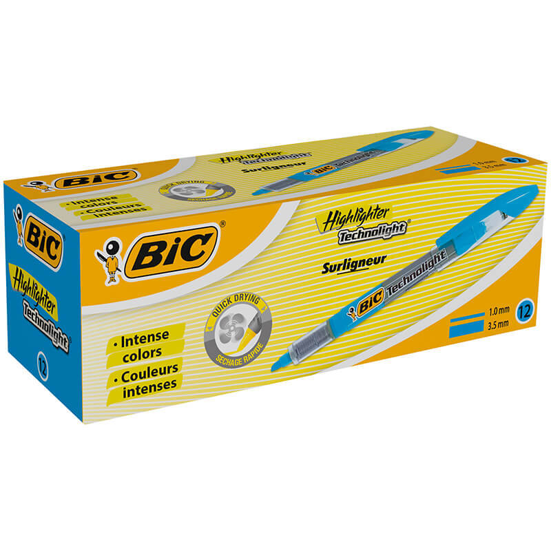 BİC TECHNOLIGHT LİKİT MAVİ 12Lİ KT 802307 - 1