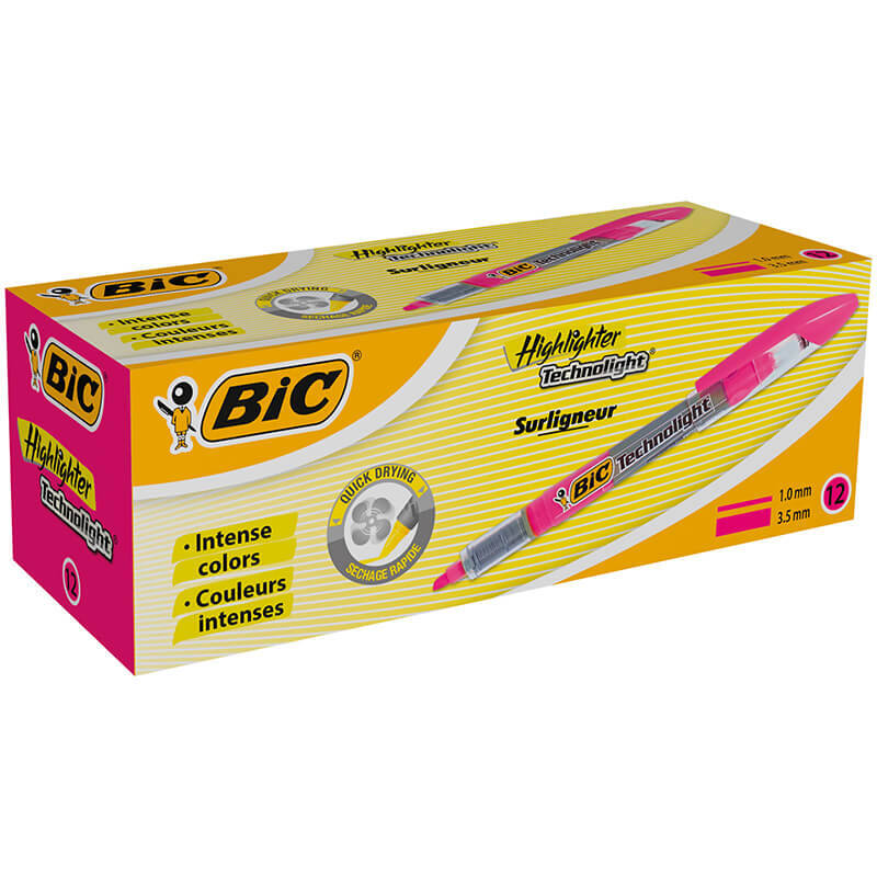 BİC TECHNOLIGHT LİKİT PEMBE 12Lİ KT 802305 - 1