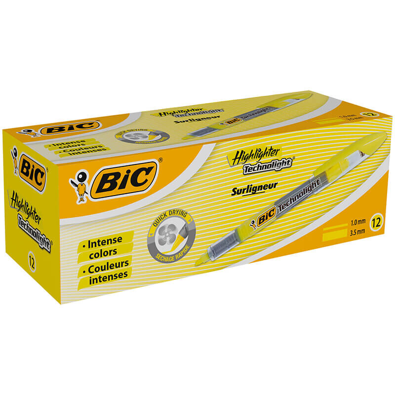 BİC TECHNOLIGHT LİKİT SARI 12Lİ KT 802304 - 1