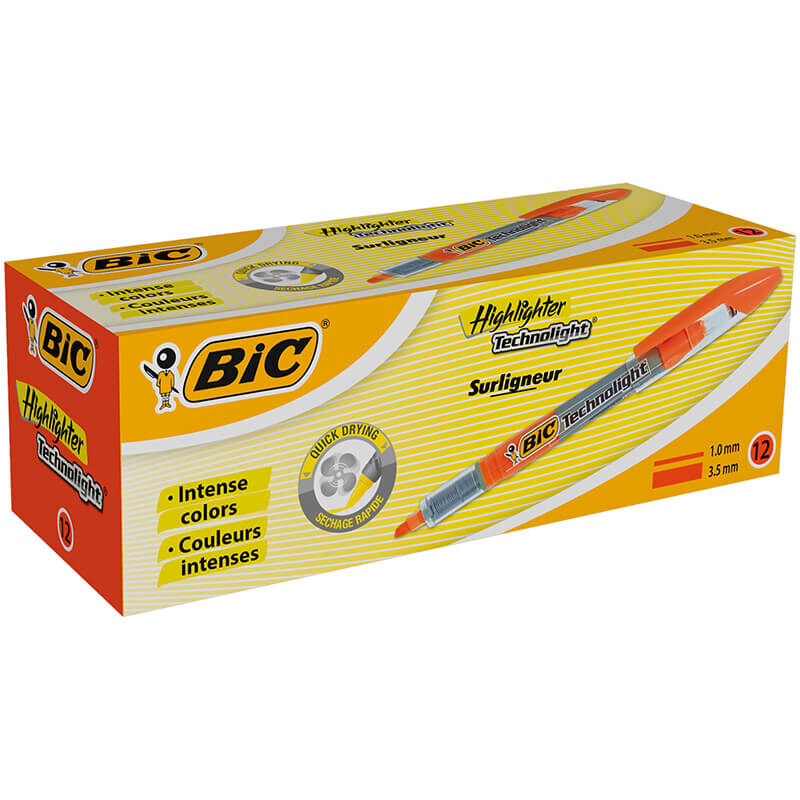 BİC TECHNOLIGHT LİKİT TURUNCU 12Lİ KT 802308 - 1