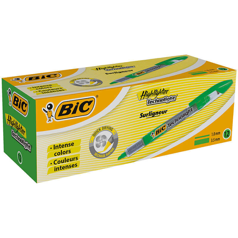 BİC TECHNOLIGHT LİKİT YEŞİL 12Lİ KT 802306 - 1