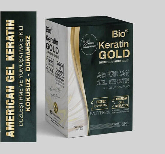 Bio Keratin Gold amerikan jel keratin ve tuzsuz şampuan 500 ml - 1