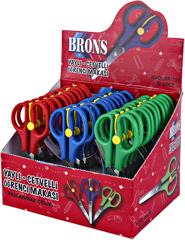 BRONS BR-701 ÖĞRENCİ MAKASI YAYLI CETVELİ - 1