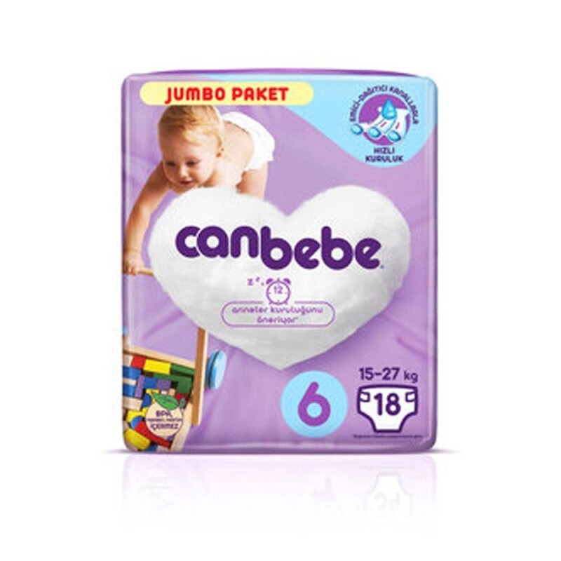 Canbebe Çocuk Bezi Jumbo Paket No:6 18 Li*4 - 1