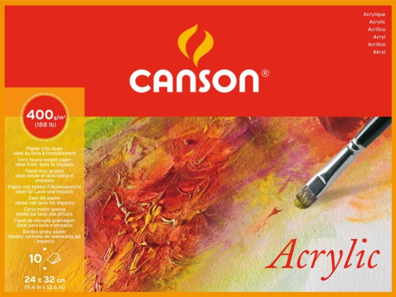 CANSON BLK CANACRYLIQ 10 A 24X32 400G 200807408 - 1