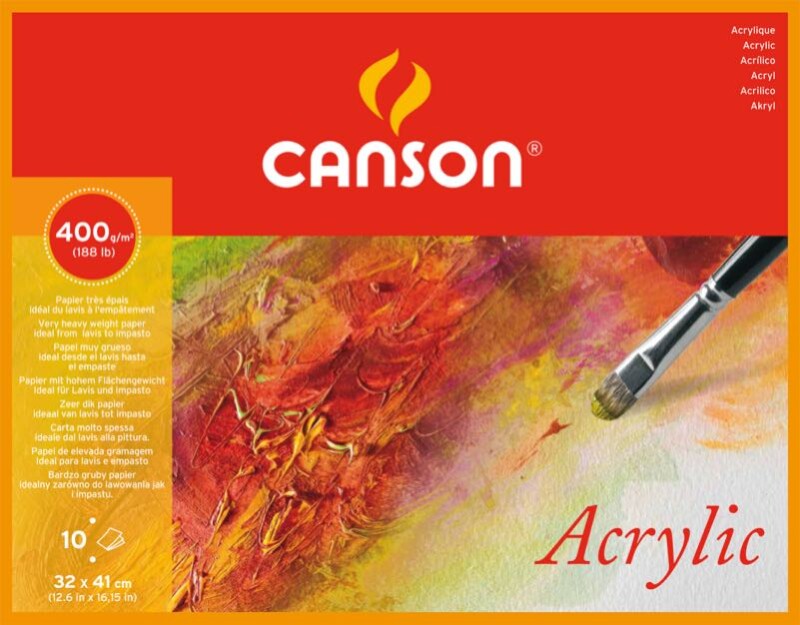 CANSON BLK CANACRYLIQ 10 A 32X41 400G 200807409 - 1