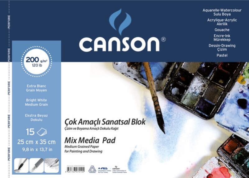 CANSON RESİM BLOK 200GR 25X35 15YP 200152535 - 1