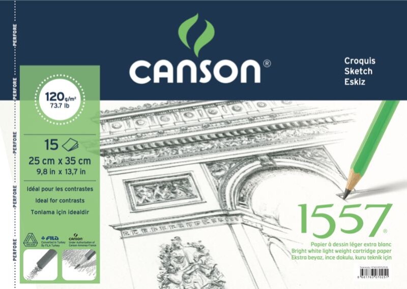 CANSON RESİM ÇİZİM BLOK 25X35 120GR 15YP 120152535 - 1