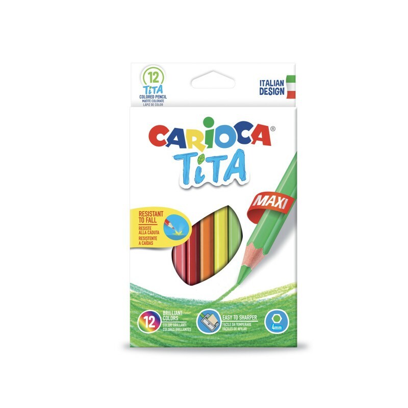 CARİOCA 42789 KURU BOYA KALEMİ JUMBO TİTA 12Lİ - 1