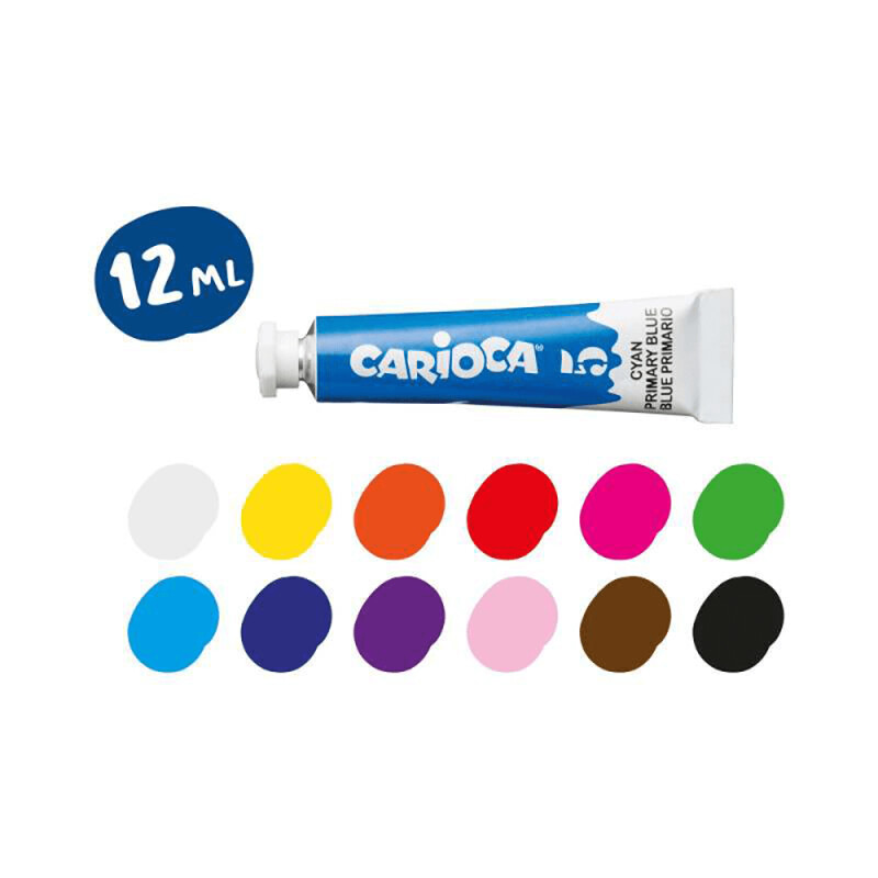 CARİOCA KO116 TÜP TEMPERA GUAJ BOYA 12REN YIKANABİLİR 12X12ML - 2