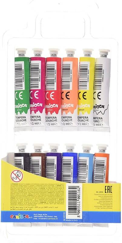 CARİOCA KO116 TÜP TEMPERA GUAJ BOYA 12REN YIKANABİLİR 12X12ML - 3