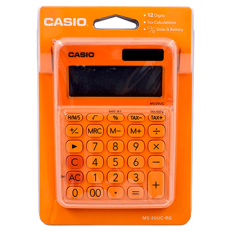 CASIO MS-20UC-RG HESAP MAKİNASI 12 HANE TURUNCU - 1