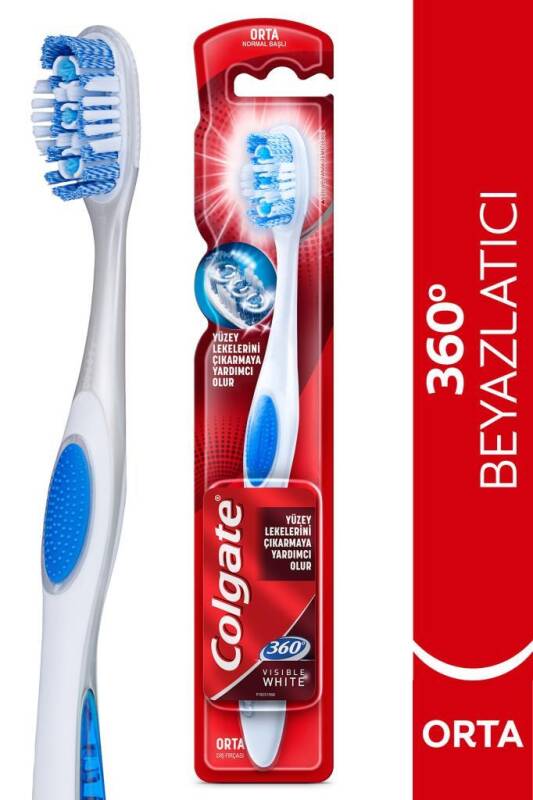 Colgate 360 Visible White Beyazlatıcı Orta Diş Fırçası - 1