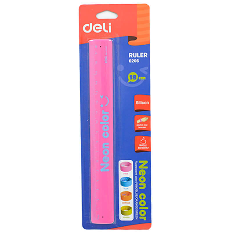 DELİ 6206 CETVEL NEON RENKLER 18CM/100017179 - 1