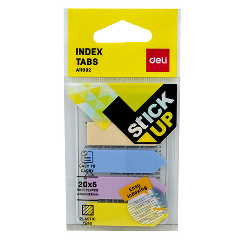 DELİ A11902 YAPIŞKANLI NOT KAĞIDI INDEX TABS 5 Lİ PASTEL RENK / 100133803 - 1