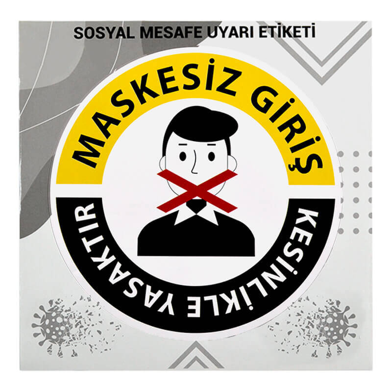 DOĞUŞ SM109 SOSYAL MESAFE UYARI ETİKETİ 10 LU - 1