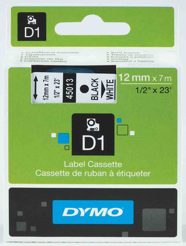 DYMO D1 YEDEK ŞERİT BEYAZ-SİYAH 45013 - 1