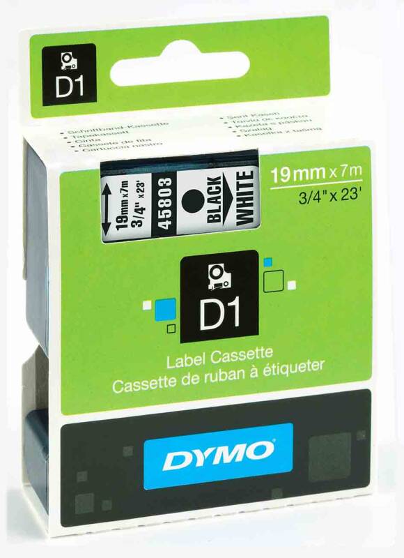 DYMO D1 YEDEK ŞERİT BEYAZ-SİYAH 45803 - 1