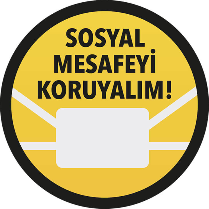 EKSTRAFİX SOSYAL MESAFE YER STİCKER MASKELİ - 1