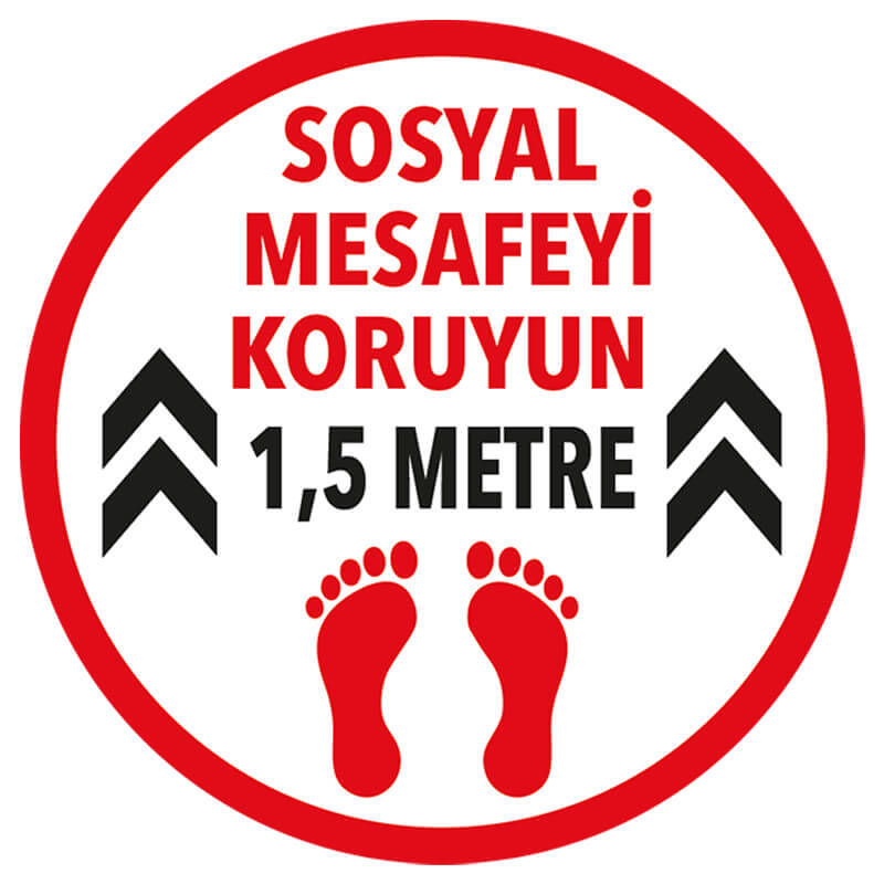 EKSTRAFİX SOSYAL MESAFE YER STİCKER YUKARI OK 1.50M - 1