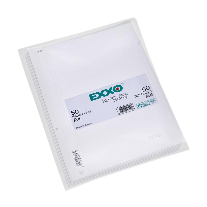 EXXO PP TELLİ DOSYA A4 BEYAZ 50 Lİ - 1