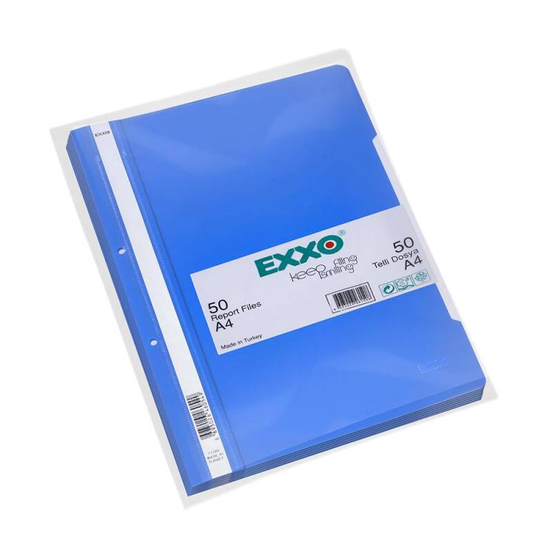 EXXO PP TELLİ DOSYA A4 MAVİ 50 Lİ - 1