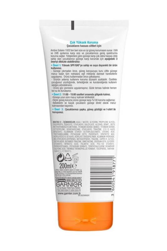 Garnier Ambre Solaire Çocuk Koruyucu Güneş Sütü SPF50+ 200 ml - 3