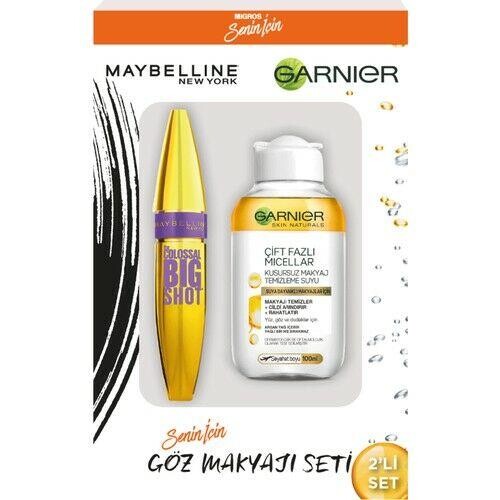 Garnier Çift Bazlı Miceller 100 ml+ Maybelline Rimel Maskara Göz Makyajı Seti - 1