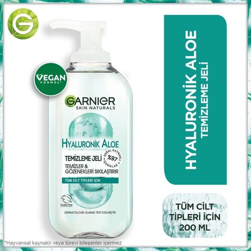 Garnier Hyaluronik Aloe Yüz Temizleme Jeli 200 ml - 1