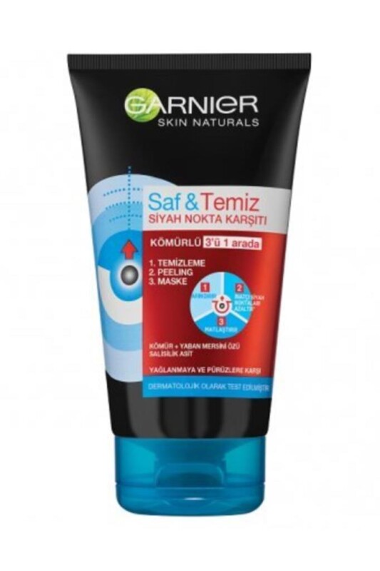 Garnier Saf&Temiz Siyah Nokta Karşıtı Kömürlü 3ü1 - 1