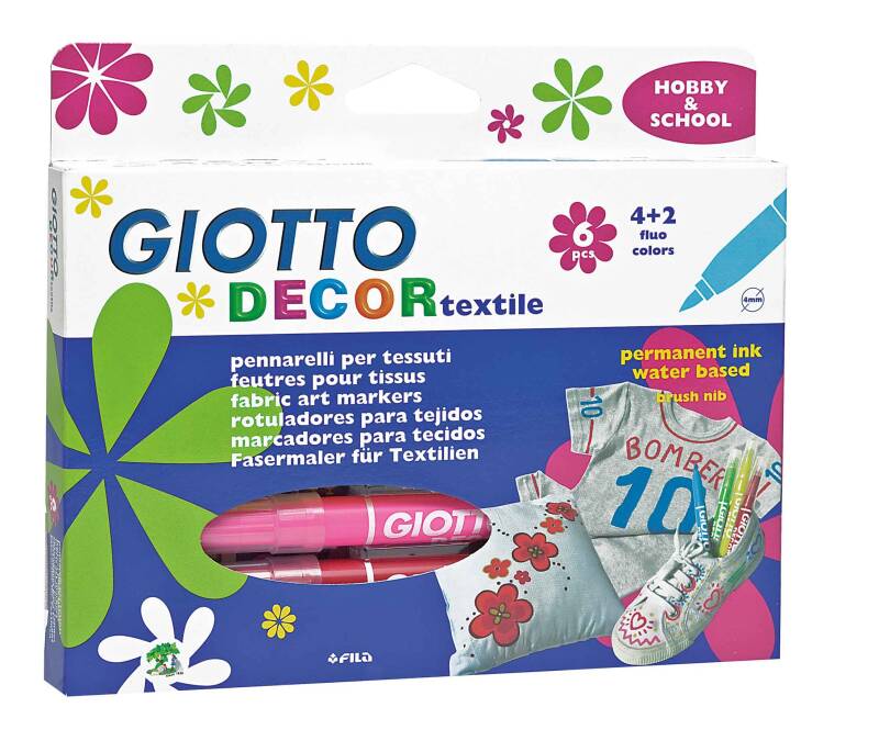 GIOTTO 494800 DEKOR KUMAŞ KALEMİ 6LI - 1