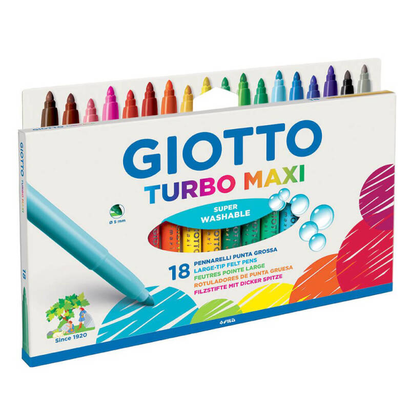 GIOTTO 76300 KEÇELİ KALEM TURBO MAXI ASKILI 18Lİ - 1