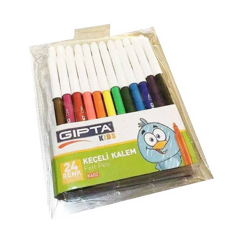 GIPTA 4020 KEÇELİ BOYA KALEMİ PVC ÇANTALI 24LÜ - 1