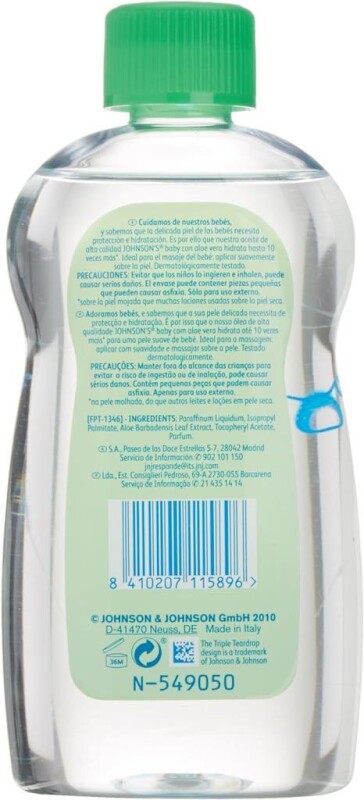 Johnson's Baby Oil Aloe Vera 300 ml Yeşil - 3