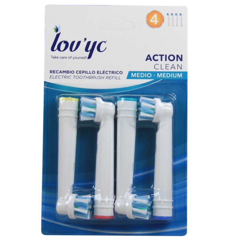 Lov'yc Action Clean Orta 4lü Elektrikli Diş Fırçası Yedeği - 1