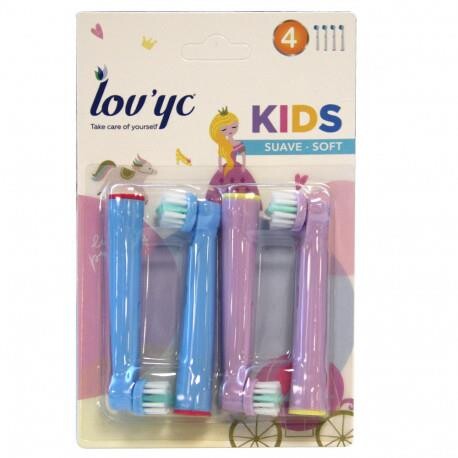 Lov'yc Kids Princess Yumuşak 4lü Elektrikli Diş Fırçası Yedeği - 1