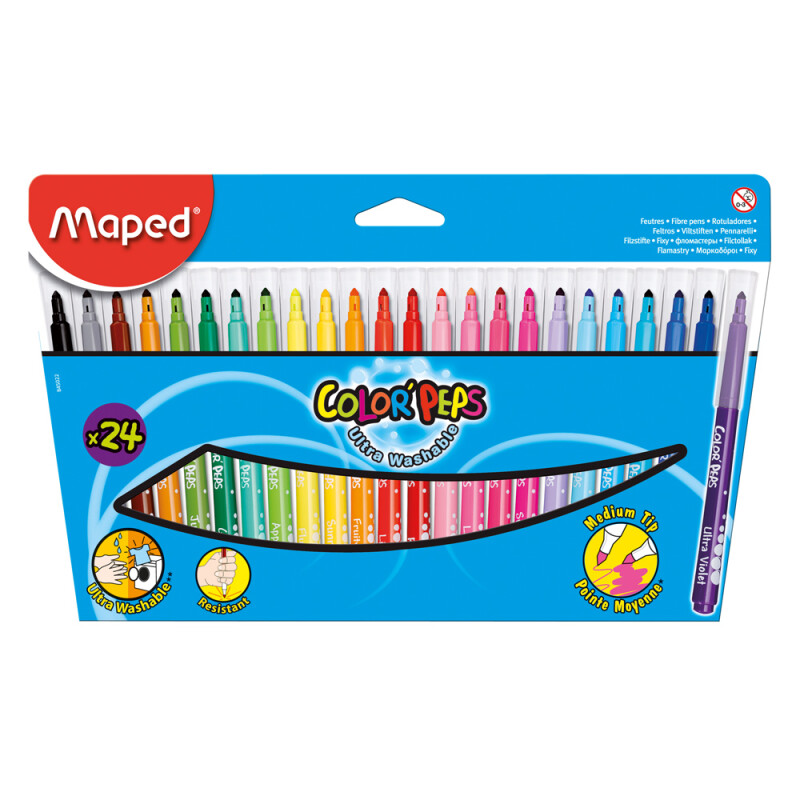 MAPED 845022 COLOR PEPS KEÇELİ KALEM 24LÜ - 1