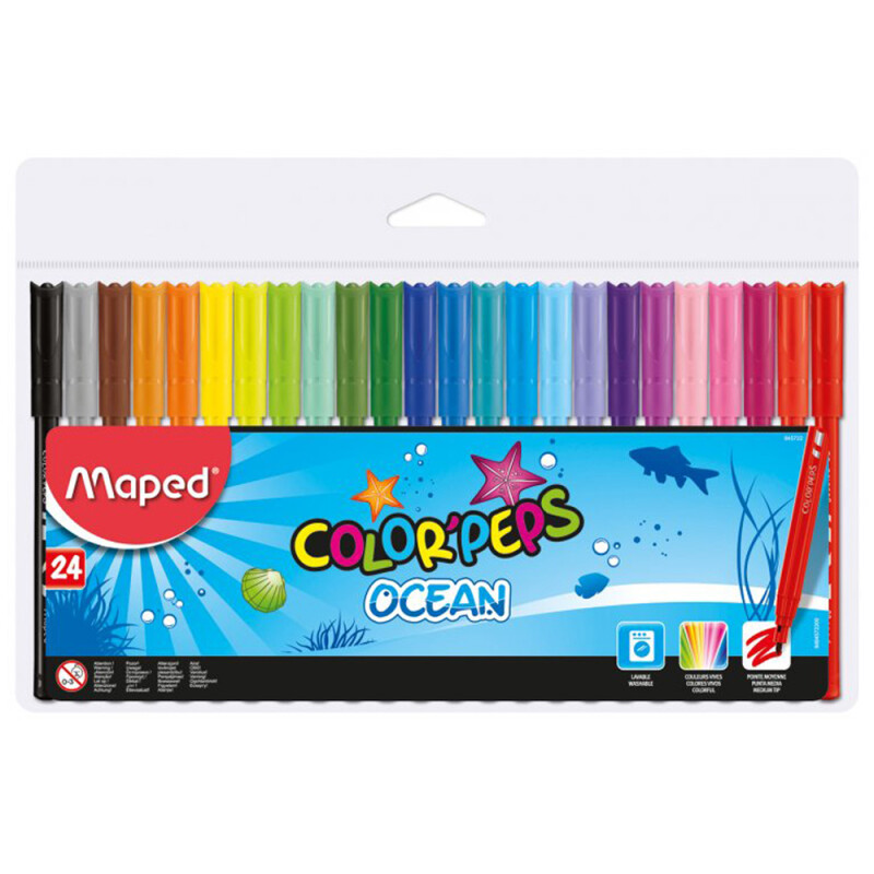 MAPED 845722 COLORPEPS OCEAN KEÇELİ KALEM 24LÜ - 1