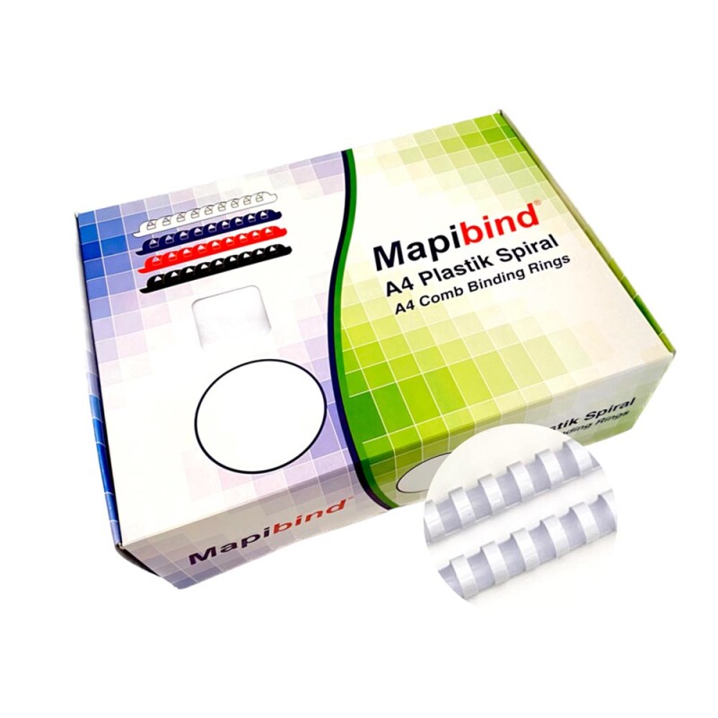 Mapİ 201 16 00 PlastİK SpİRal 16MM Beyaz 100LÜ - 1