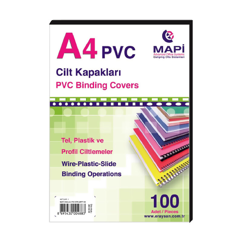 MAPİ 204 02 01 PVC KAPAK A4 160MİC SİYAH - 1