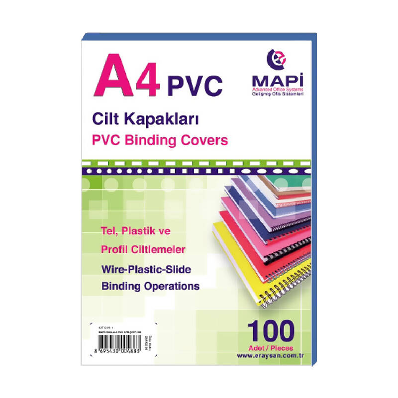 MAPİ 204 02 04 PVC KAPAK A4 160MİC MAVİ - 1