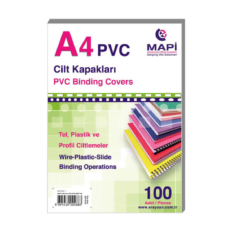 MAPİ 204 02 10 PVC KAPAK A4 160MİC GRİ - 1